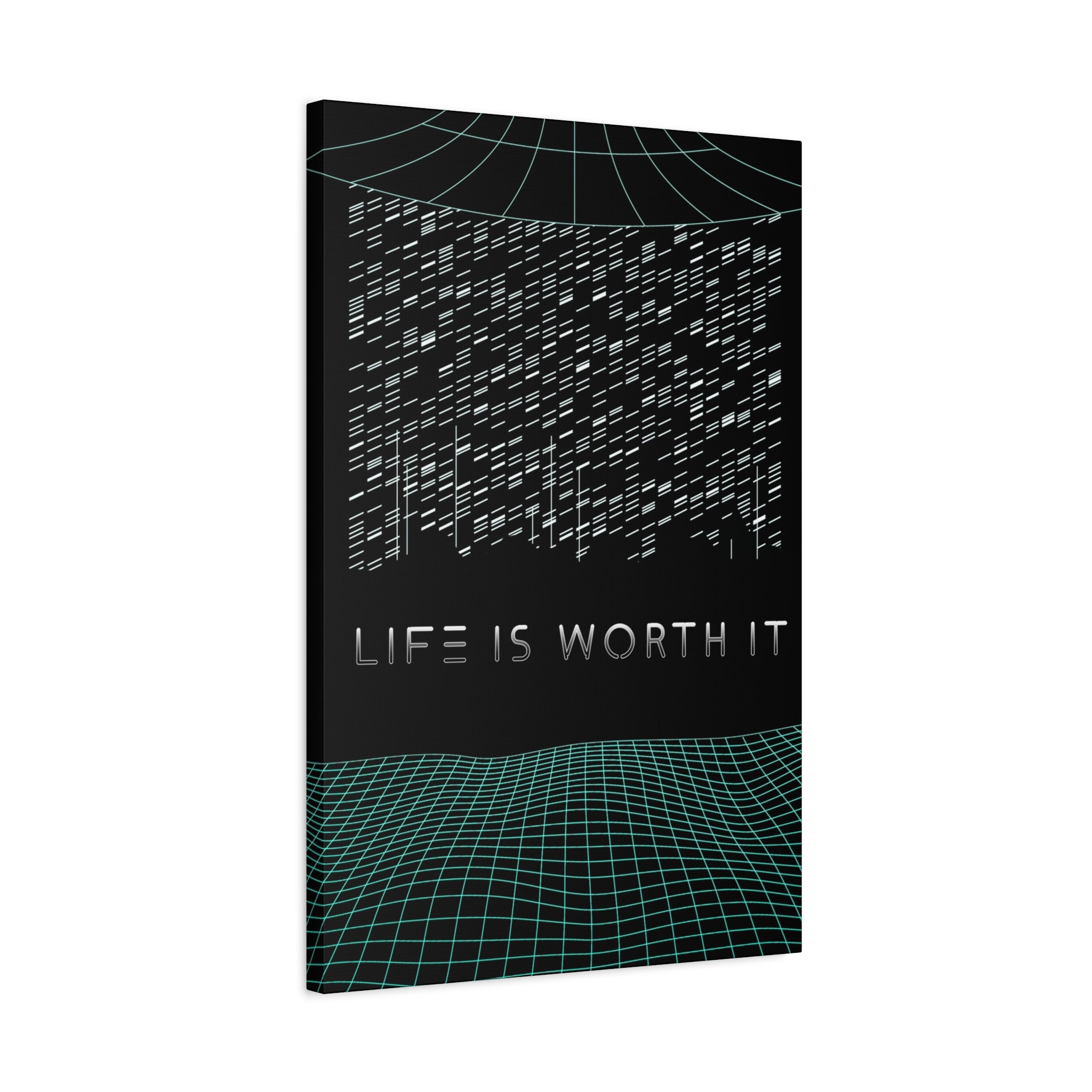 Life Is Worth It Canvas Wall Art - Abstract Symbolic Cyber Decor