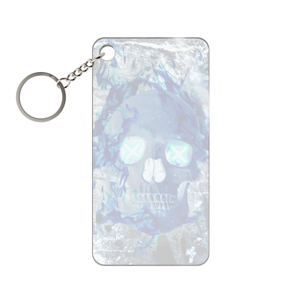 Blue Flame Skull Keychain - Gothic Fire Acrylic Charm