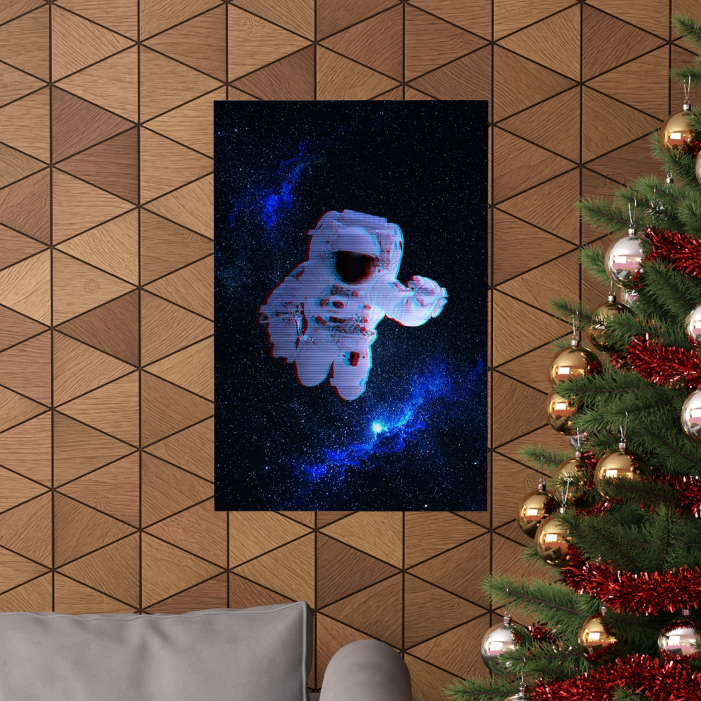 Scanline Spaceman Poster - Retro CRT Astronaut Art Print