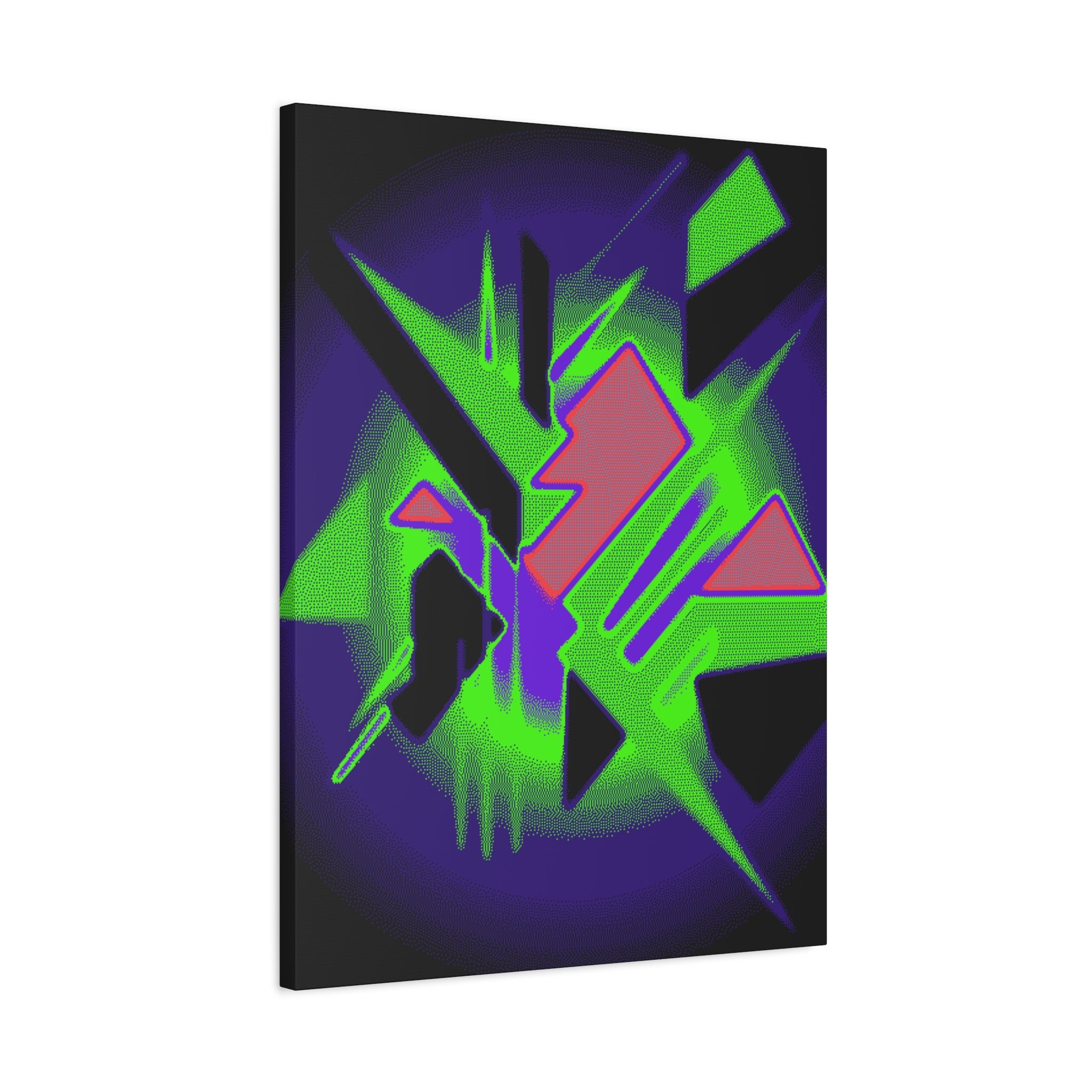 90s Paranoia Canvas Wall Art - Grunge Glitch Trippy Decor