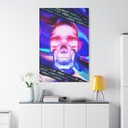 Free Your Mind Canvas Wall Art - Psychedelic Skull Portrait Decor