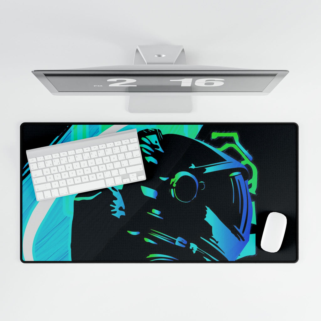 Grunge Paint Blast Astronaut Desk Mat - Abstract Space Mouse Pad