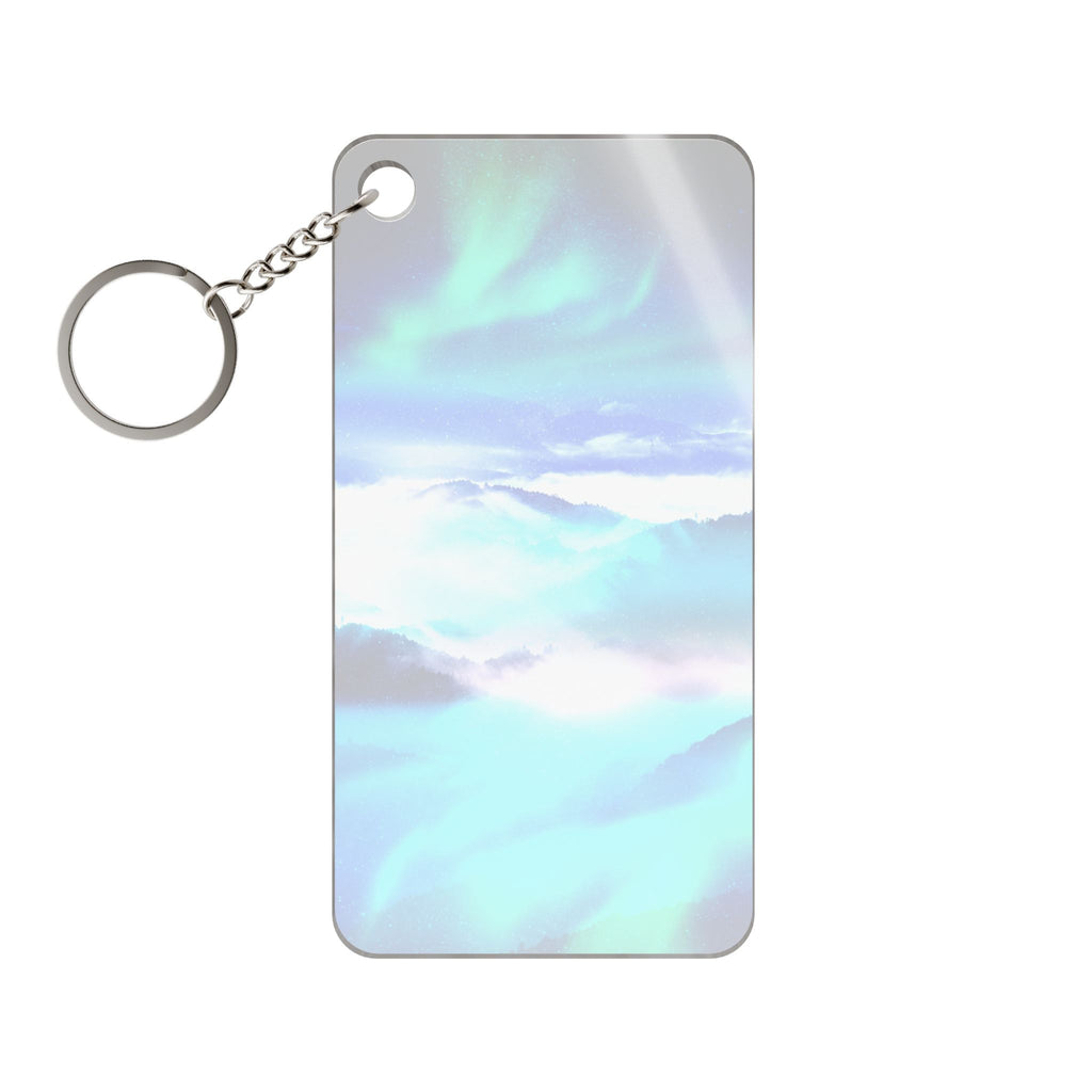 Starry Mountain Sky Keychain - Aurora Borealis Acrylic Charm