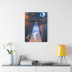 Space Lizards Canvas Wall Art - Lizard Being Abducted Ufo Decor