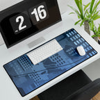 City Lights Desk Mat - Neon Night Skyline Mouse Pad