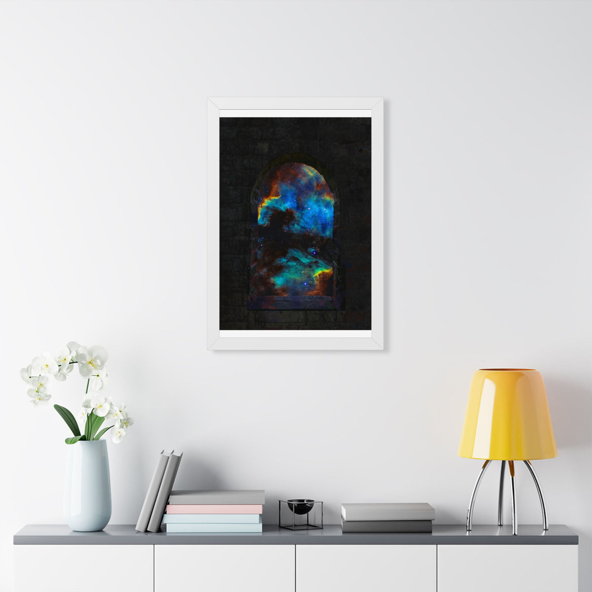 Stellar Castle Window Framed Poster - Galaxy Cosmos Wall Art