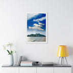 Star-Filled Shoreline Framed Vertical Poster - Stunning Ocean View Art for Home & Office Décor