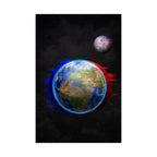 Earth Glitched Poster - Digital Glitch Space Art Print