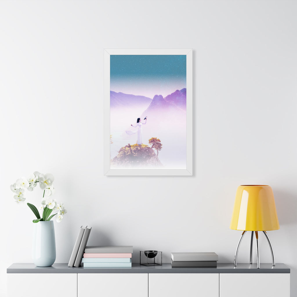 Mountain Spirit Framed Poster - Misty Landscape Nature Wall Art