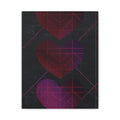 Three Hearts Level One Retro Gamer Canvas Art | Minimalist 8-Bit Pixel Love Wall Decor