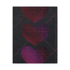 Three Hearts Level One Retro Gamer Canvas Art | Minimalist 8-Bit Pixel Love Wall Decor