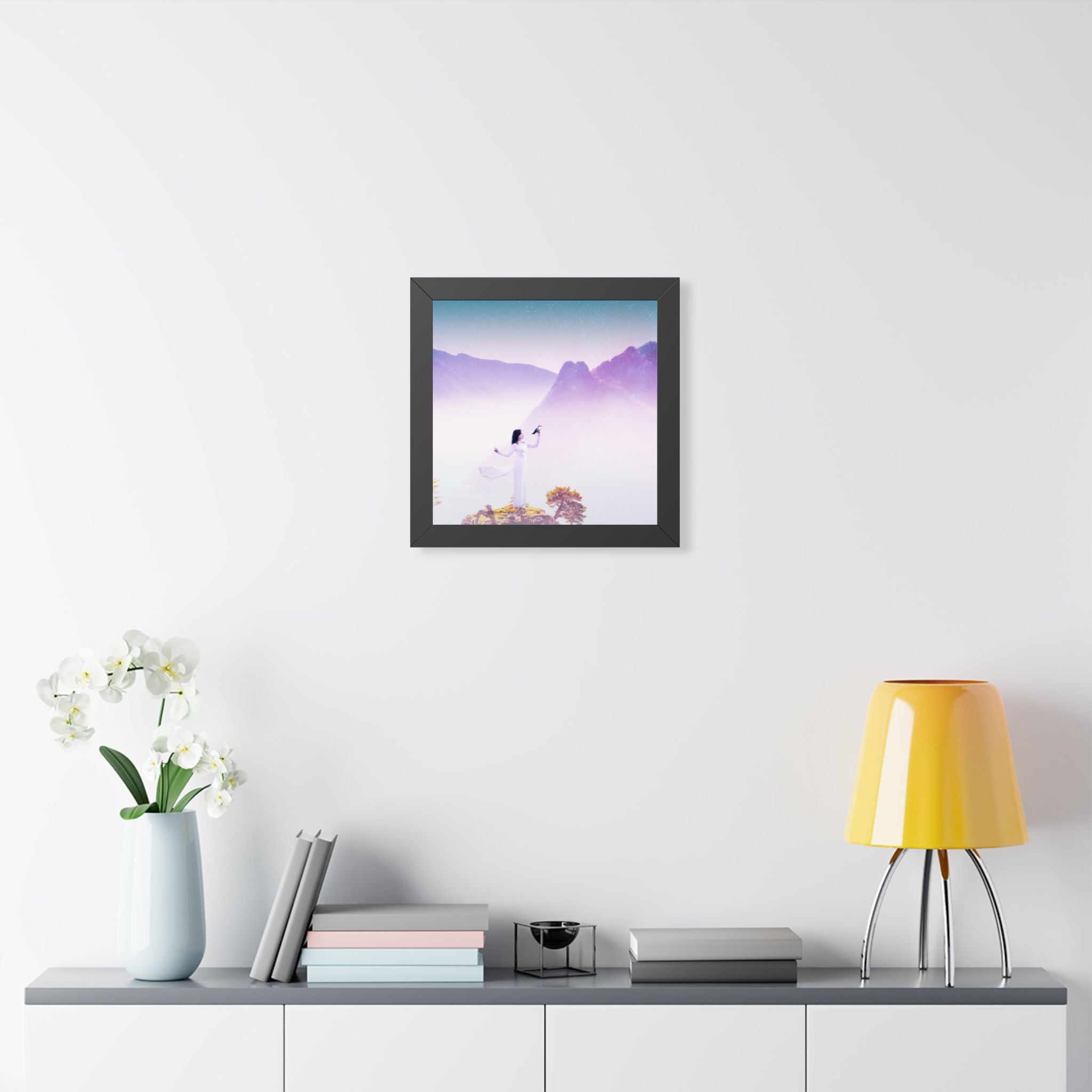 Mountain Spirit Framed Poster - Misty Landscape Nature Wall Art