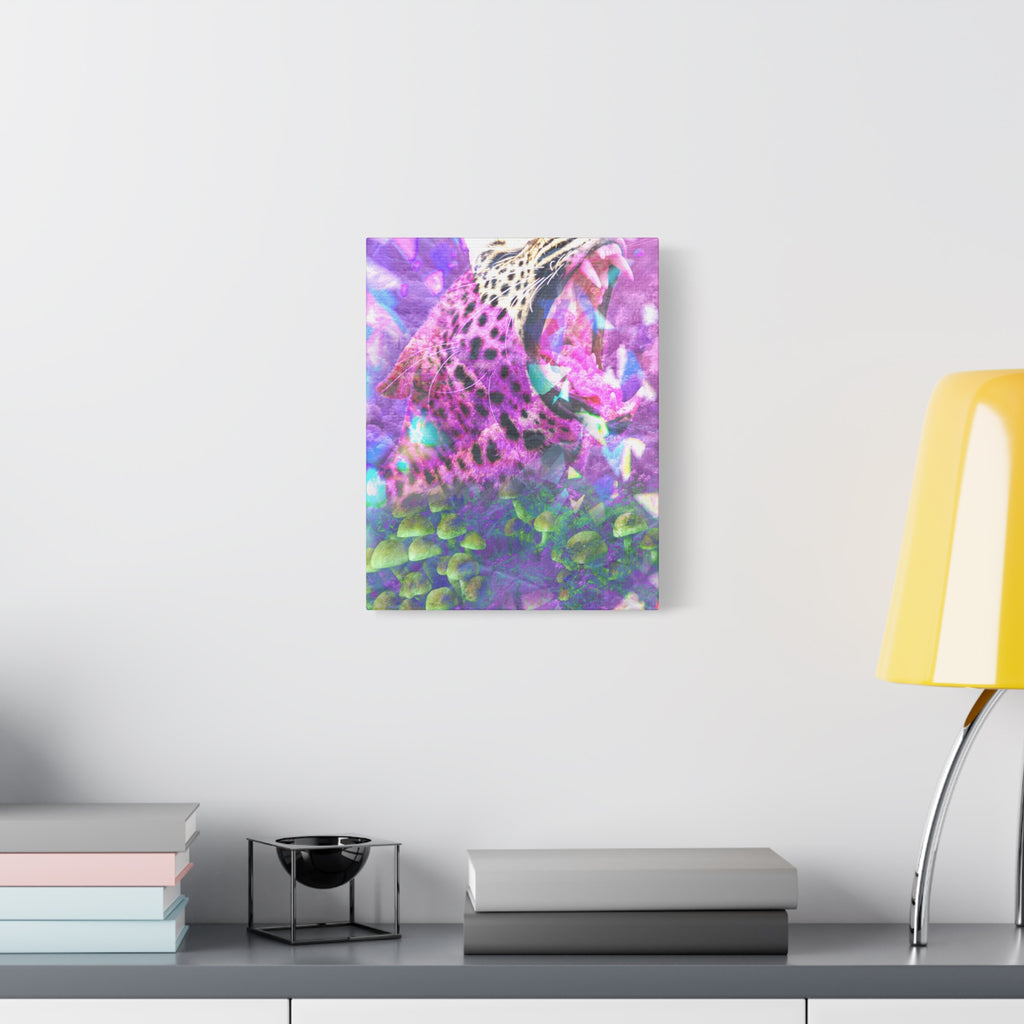 Vibrant Roaring Leopard Matte Canvas Wall Art