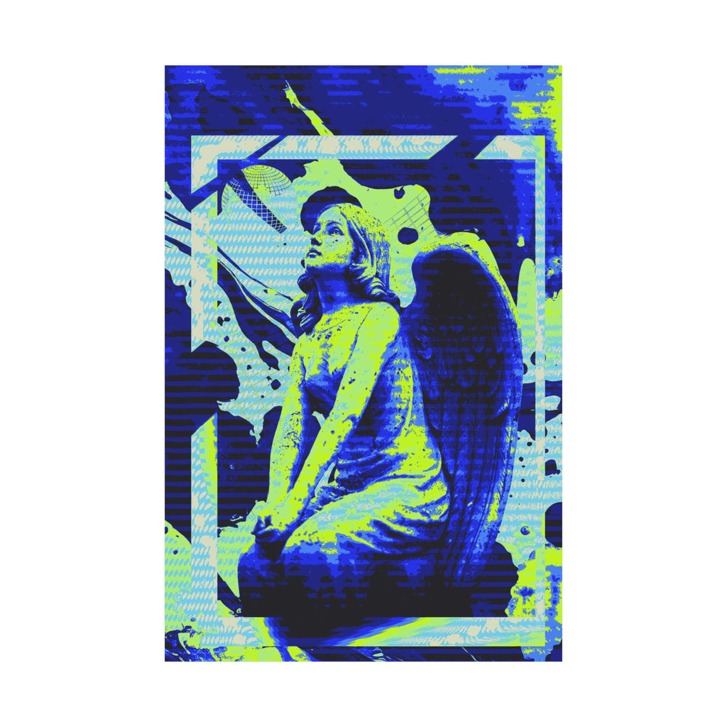 Stone Angel Vaporwave Matte Poster Print