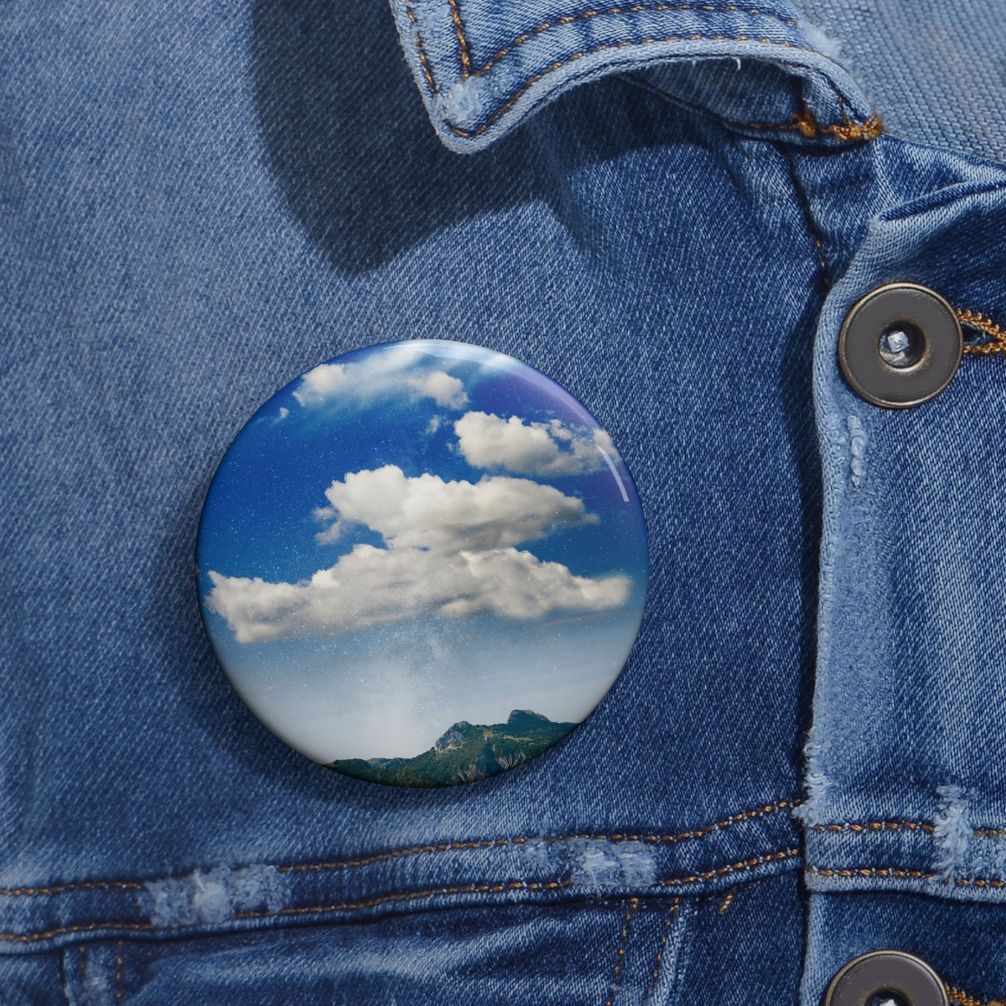 Star Filled Shoreline Cosmic Landscape Pin