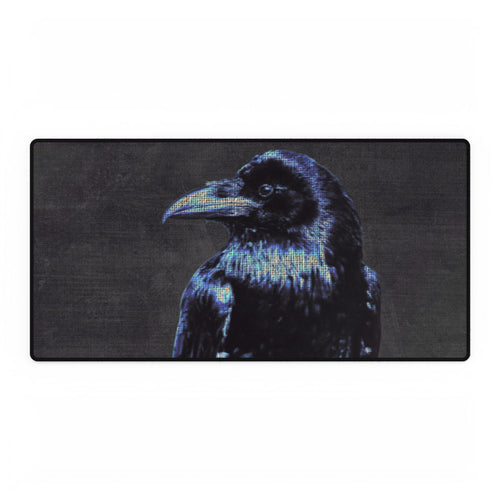 Mystical Blue Raven Mouse Pad - Crow Bird Desk Mat