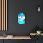 Starry Mountain Sky Canvas Wall Art - Aurora Borealis Decor