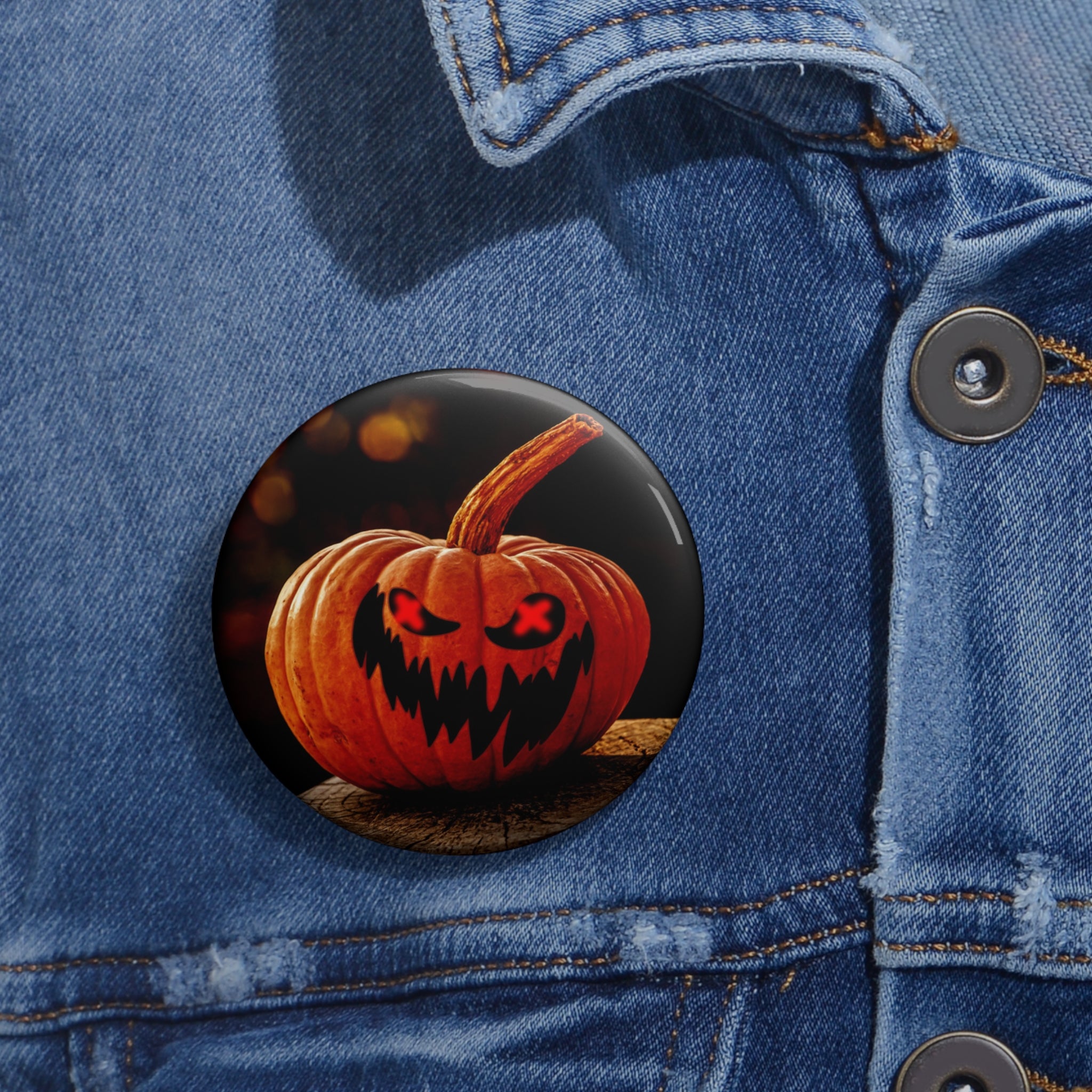 The Pumpkin Halloween Spooky Art Button
