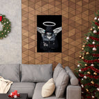 Modern Angel Poster - Black & White Geometric Wings Art Print