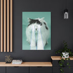 Laser Cat Canvas Wall Art - Funny Sci-Fi Space Feline Decor