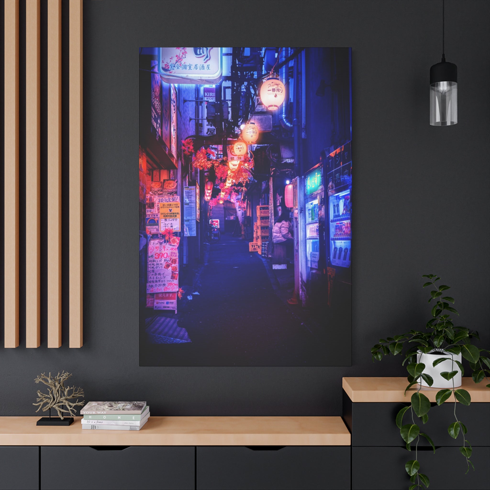 Japanese City Punk FX Canvas Wall Art - Cyberpunk Street Decor