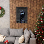 Blue Crow Poster Print - Surreal Raven Bird Art