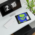 Skull of Mental Fire Desk Mat - Psychedelic Flaming Skull Mouse Pad