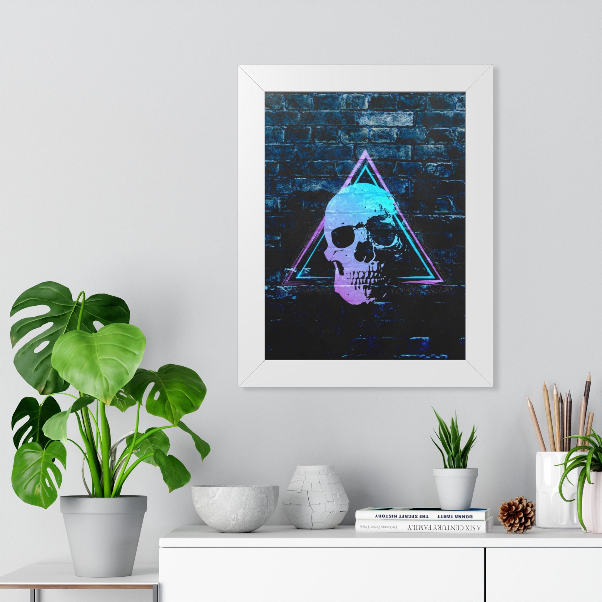 Skull Wall Art Framed Poster - Dark Gothic Skull Print