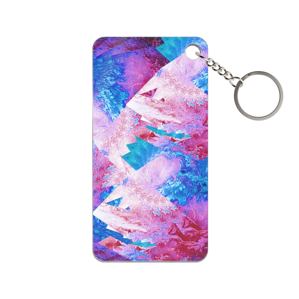Trippy Pink and Blue Fractal Acrylic Charm Keychain