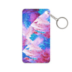 Trippy Pink and Blue Fractal Acrylic Charm Keychain