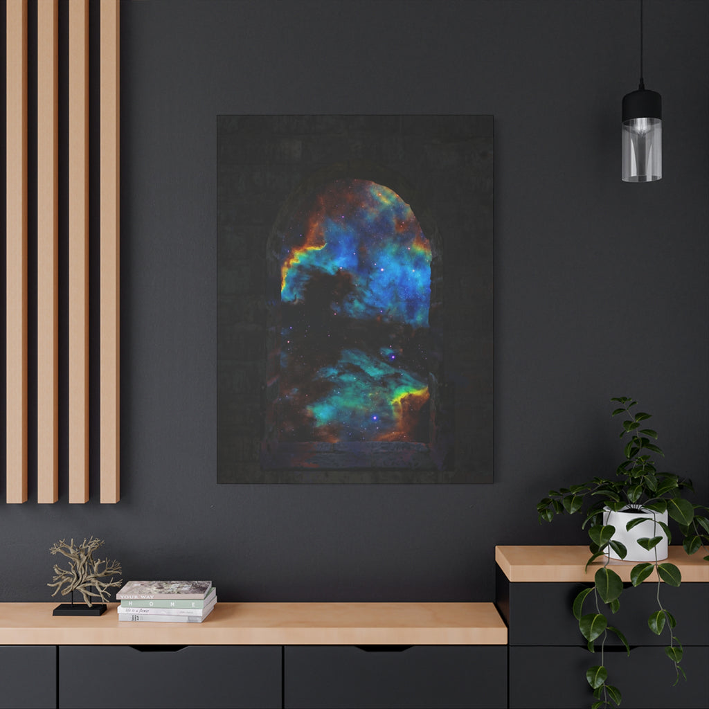 Stellar Castle Window Canvas Wall Art - Galaxy Cosmos Decor