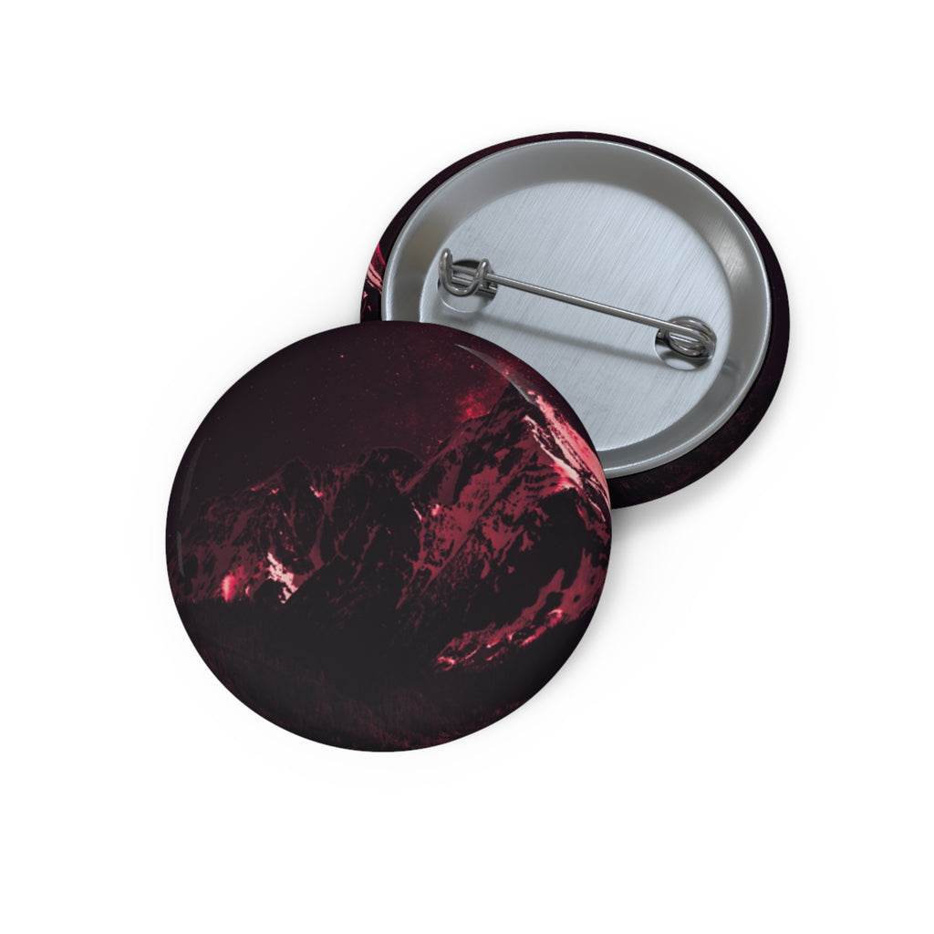 Red Mountain Lake Pin - Nature Landscape Art Button