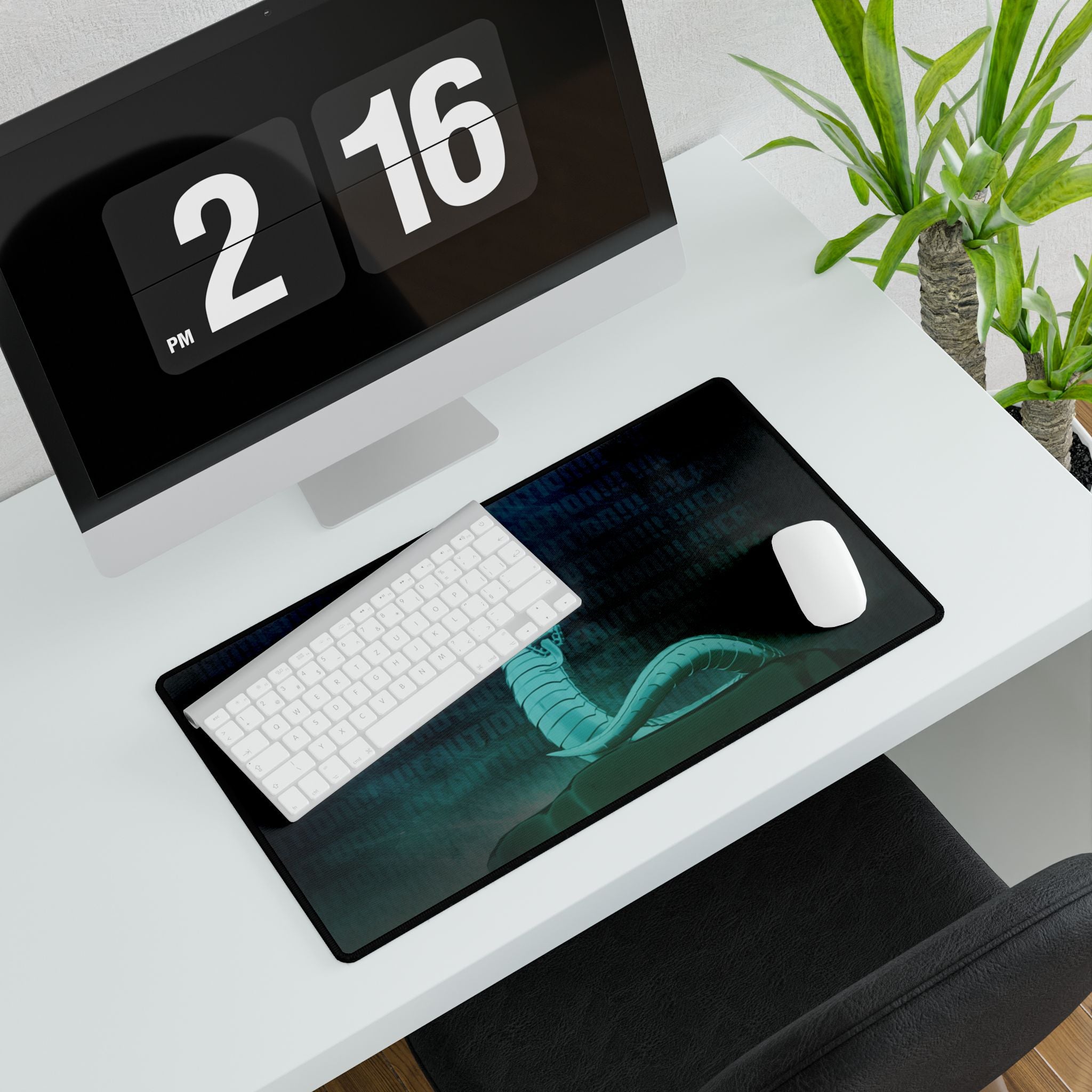 Snake Bite Desk Mat - Neon Viper Strike Tactical Mouse Pad