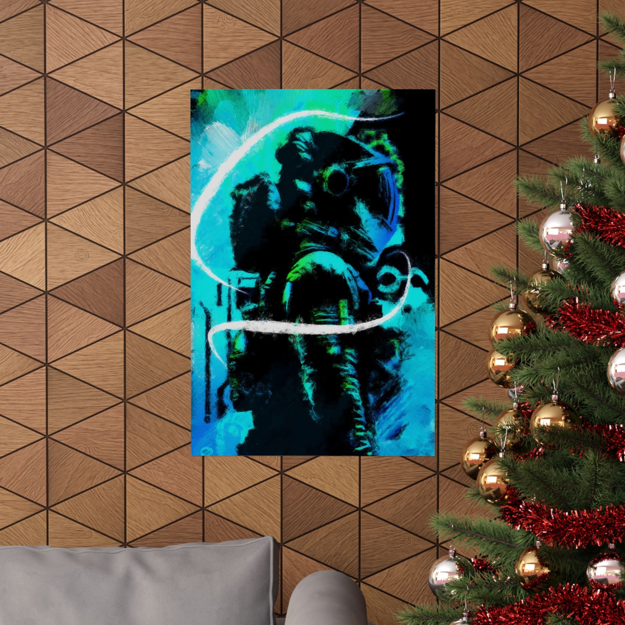 Grunge Space Man Poster - Splatter Astronaut Art Print