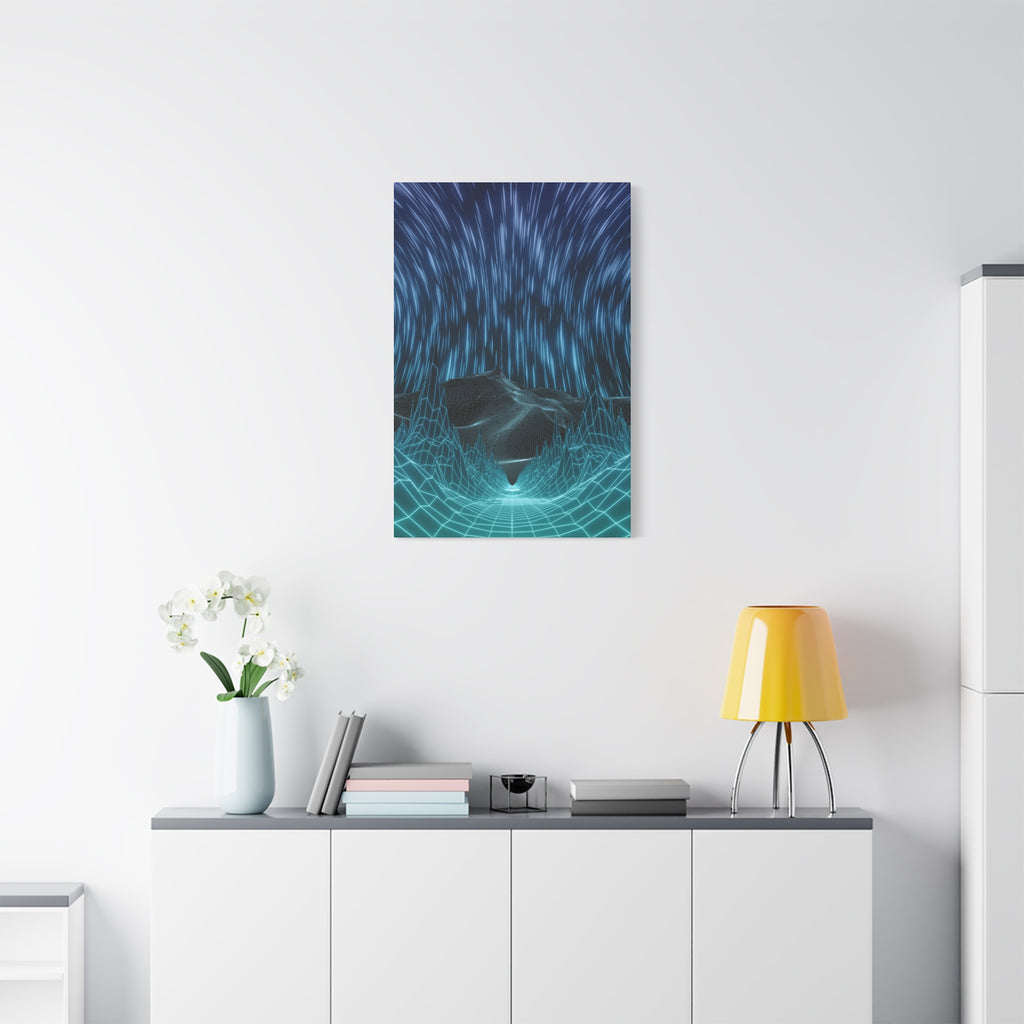 Cyber Wave Escape Canvas Art - Futuristic Neon Synthwave Decor