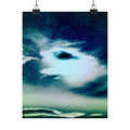 Sunset Space Mountains Matte Poster Print