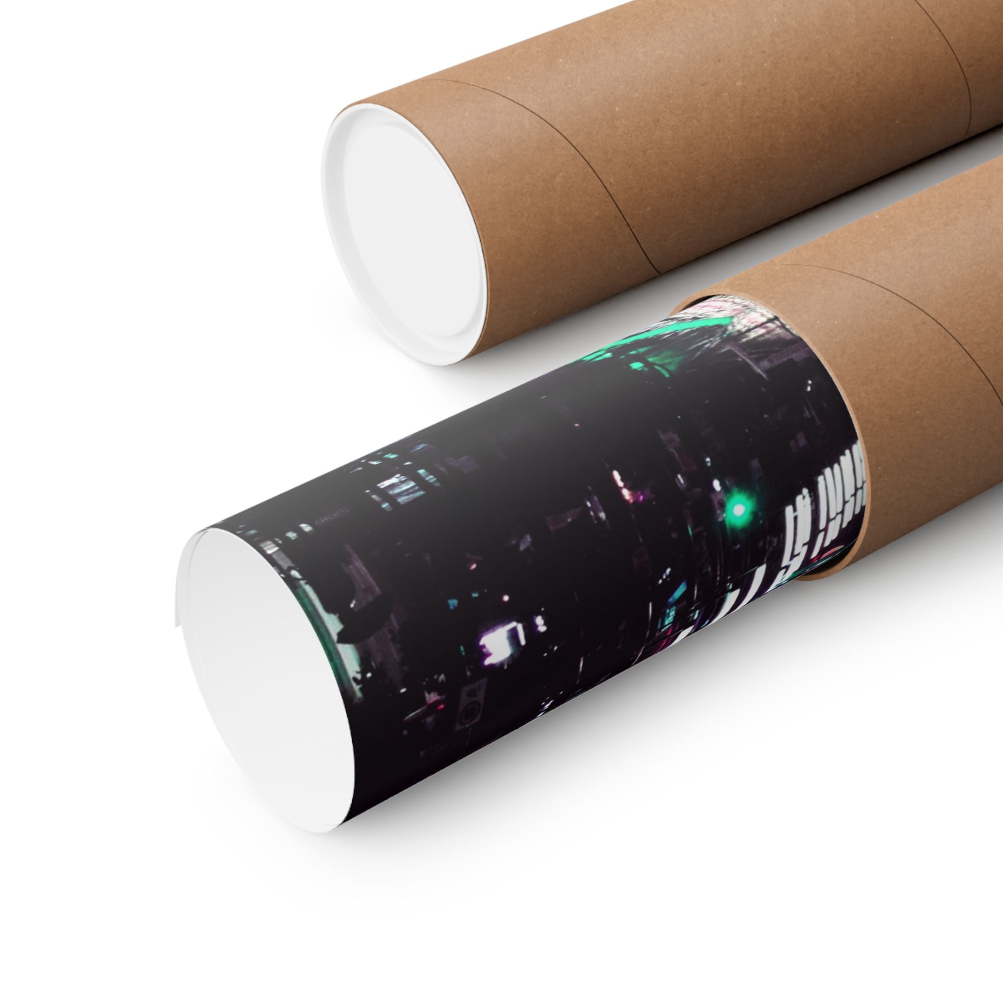 Cyberpunk Slick Street Poster - Neon Alley Art Print