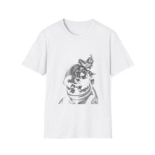 Astronaut in Clouds Retro Stamp Tee - Space Graphic Shirt