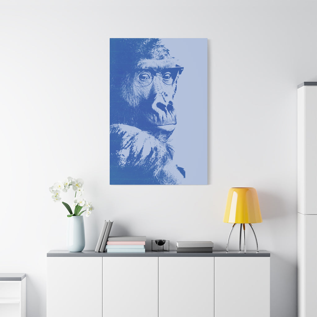 Educated Gorilla Canvas Wall Art - Abstract Modern Primate Decor