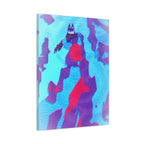 Retro Ice Cave Canvas Wall Art - Cool-Toned Glitch Winter Decor