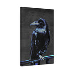 Blue Crow Canvas Wall Art - Surreal Raven Bird Decor