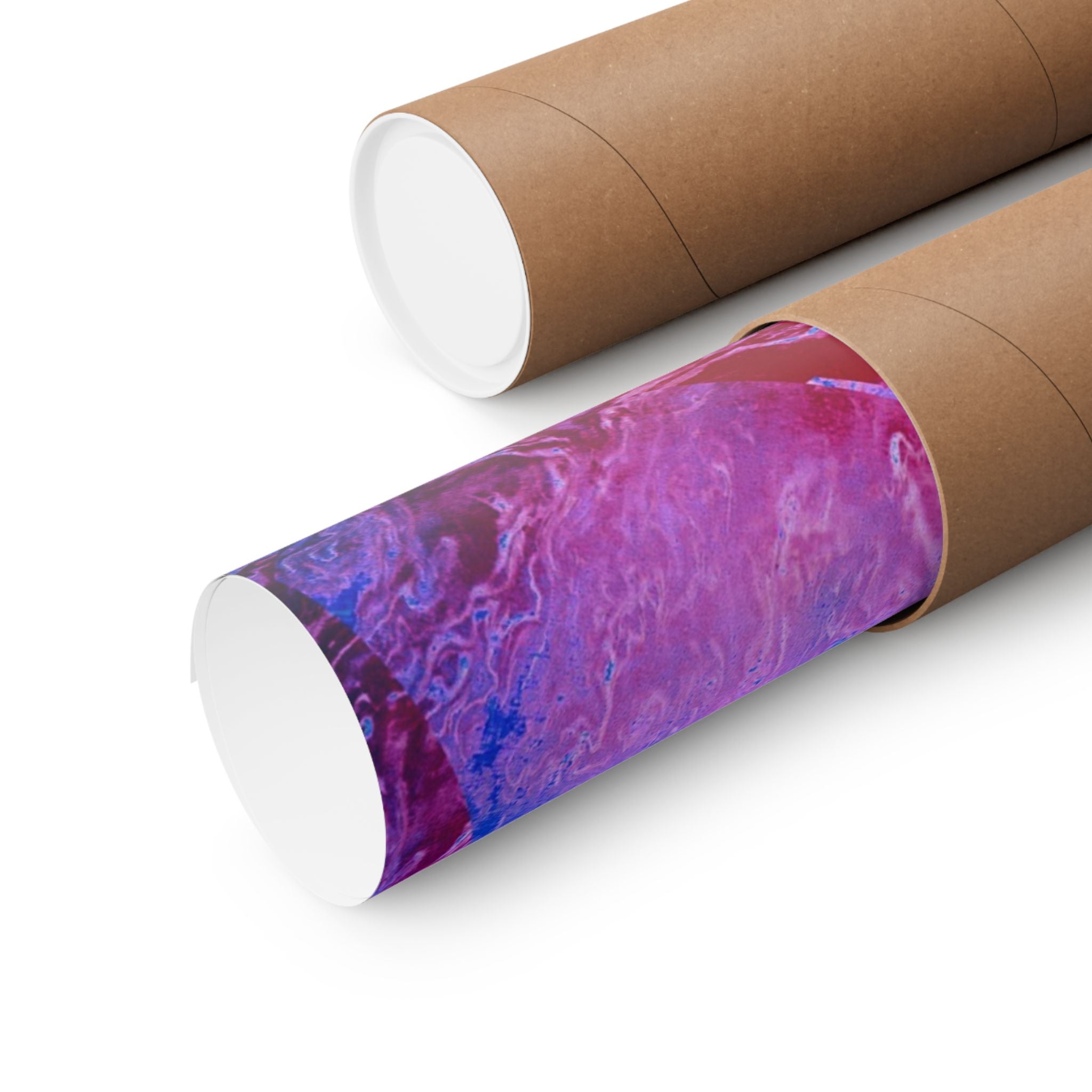 Trippy pink and blue Fractal Matte Poster Print