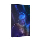 Figure in Space Canvas Wall Art - Cosmic Silhouette Decor