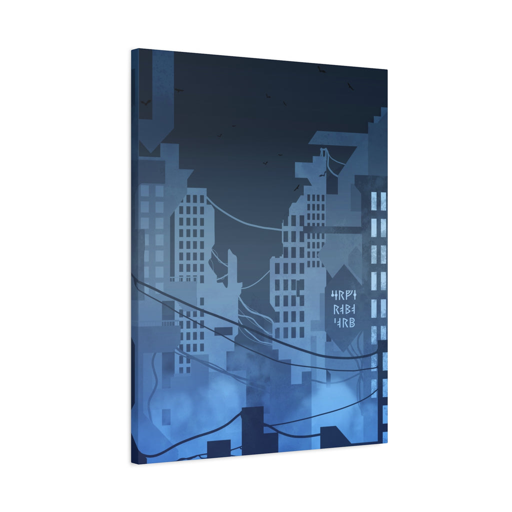 City Lights Canvas Wall Art - Neon Cyberpunk Cityscape Decor