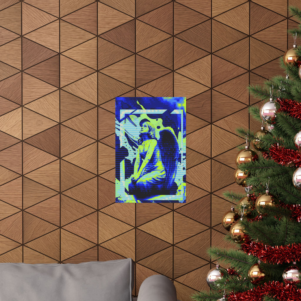 Stone Angel Vaporwave Matte Poster Print