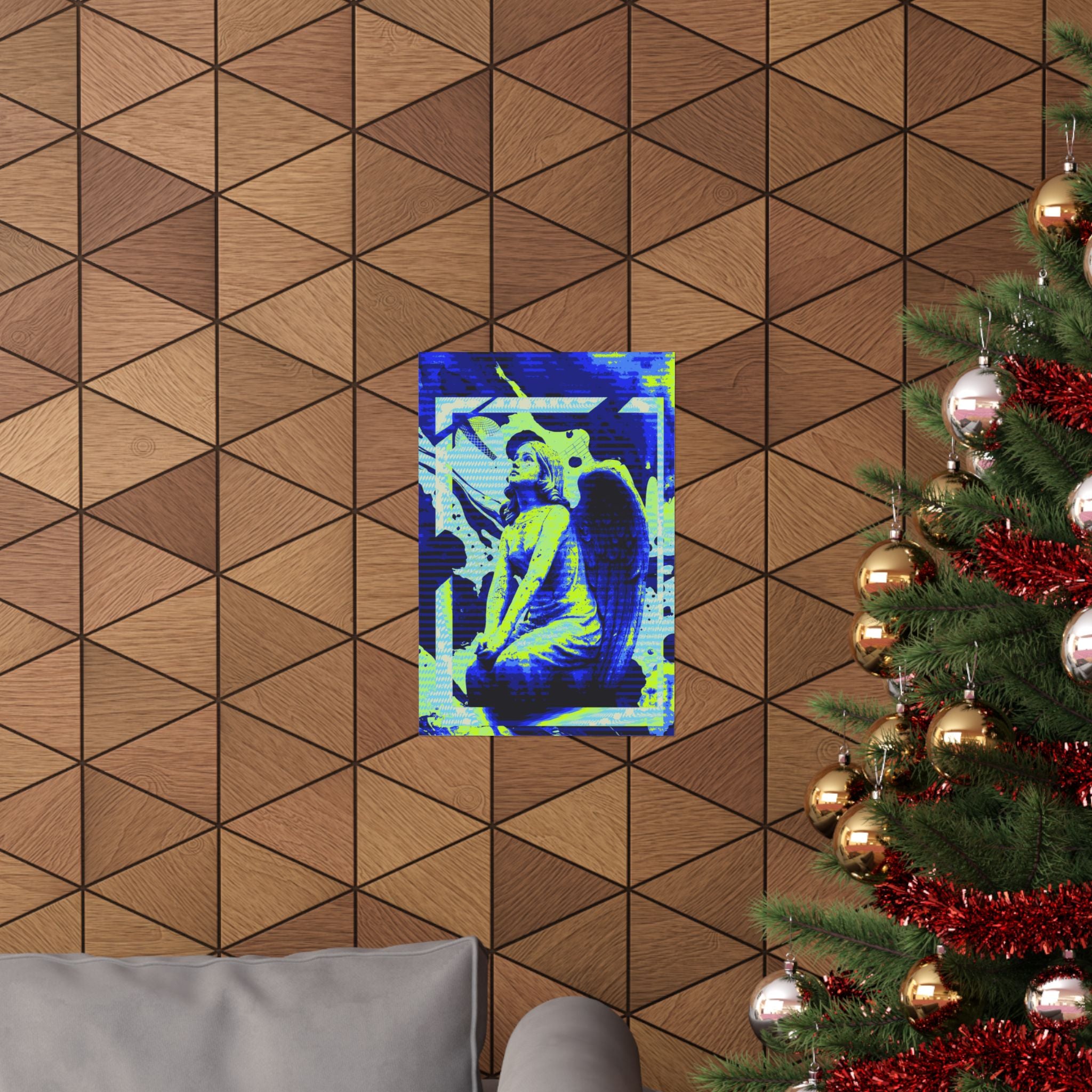 Stone Angel Vaporwave Matte Poster Print