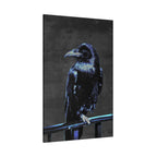 Blue Crow Canvas Wall Art - Surreal Raven Bird Decor