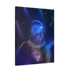 Figure in Space Canvas Wall Art - Cosmic Silhouette Decor
