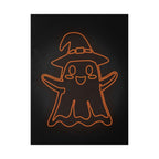 Cute Ghost Halloween Poster Print - Friendly Spooky Art