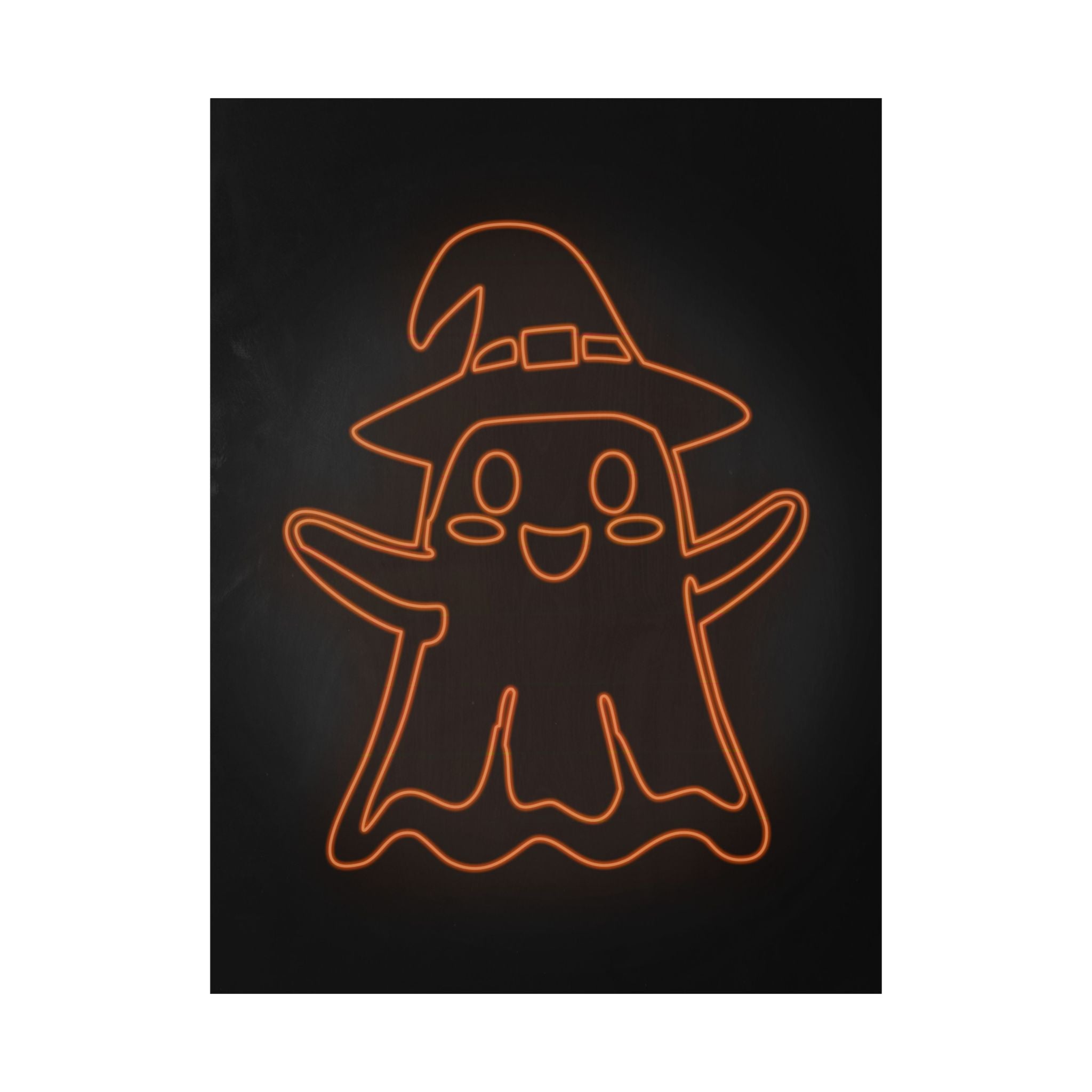 Cute Ghost Halloween Poster Print - Friendly Spooky Art